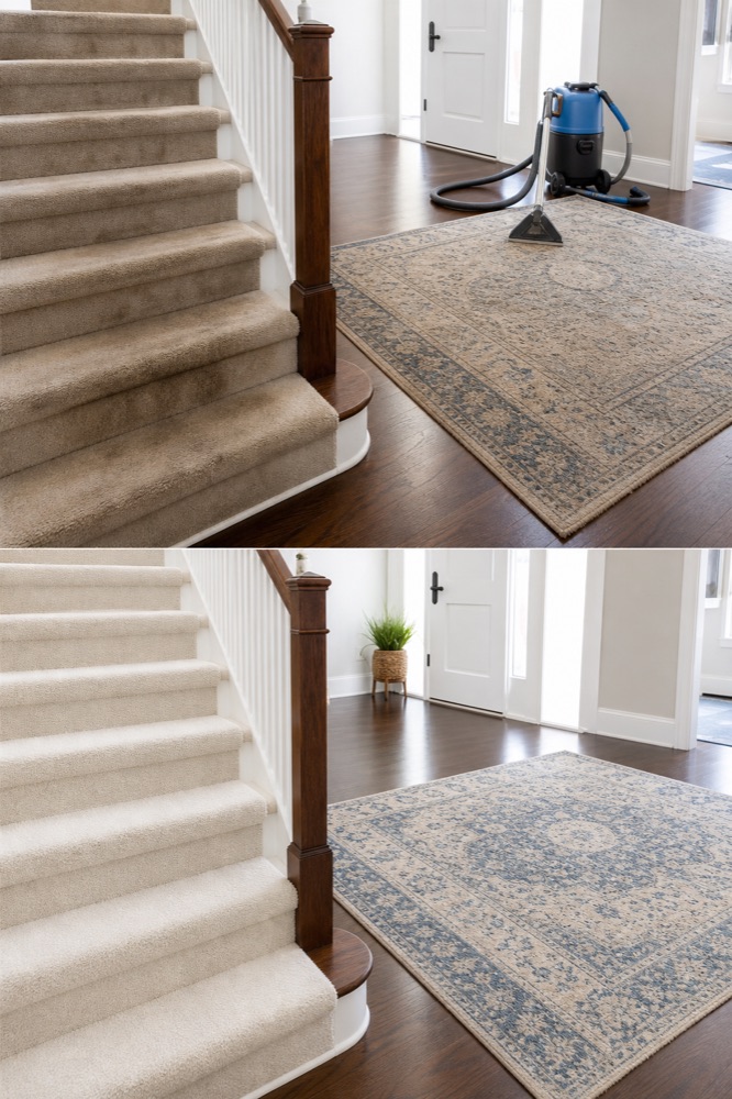 Stair and area rug cleaning